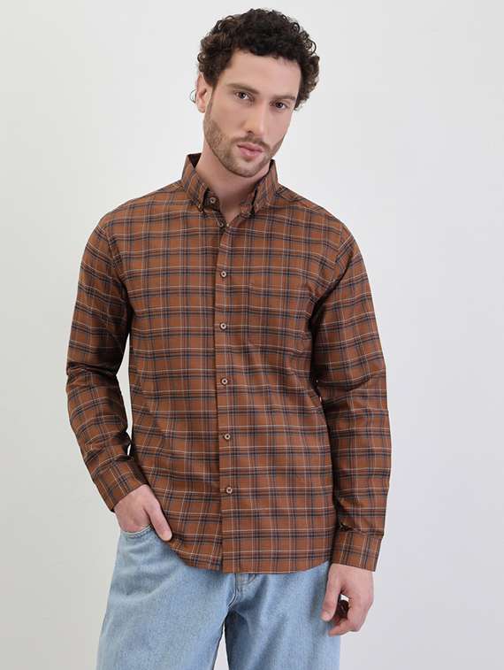 men checkered long sleeve regualr fit casual shirt - 22287953 -  Standard Image - 1