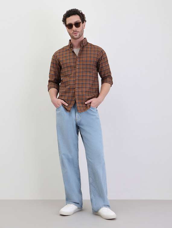 men checkered long sleeve regualr fit casual shirt - 22287953 -  Standard Image - 4