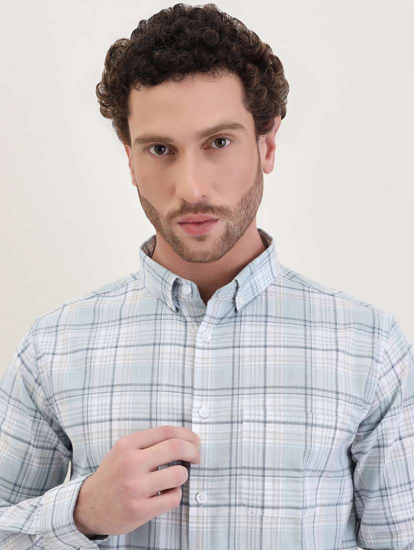 men checkered long sleeve regualr fit casual shirt - 22287955 -  Standard Image - 1