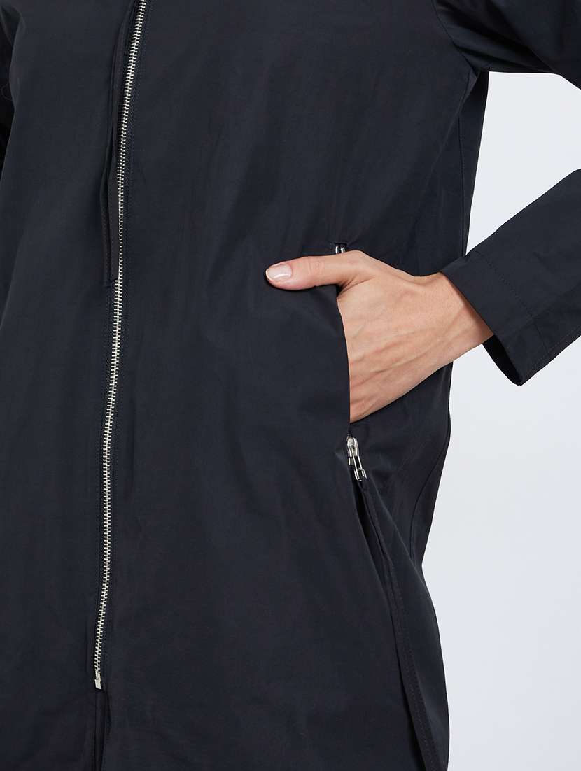 women solid long sleeve hooded jacket - 22287968 -  Standard Image - 4