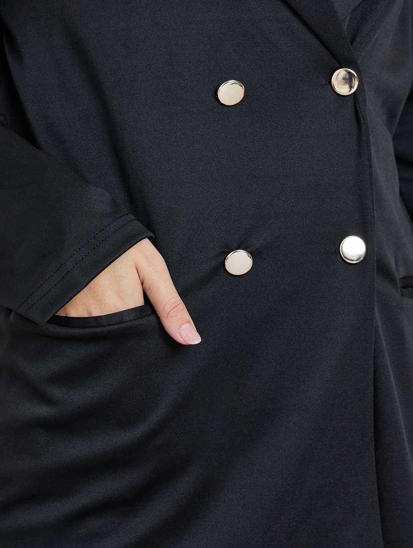 women solid long sleeve double breasted blazer - 22287970 -  Standard Image - 4