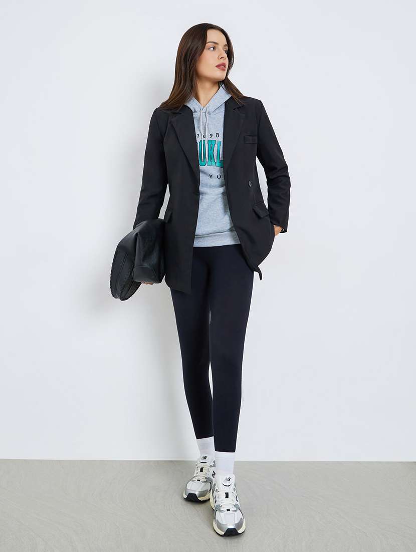 women solid long sleeve double breasted blazer - 22287978 -  Standard Image - 4