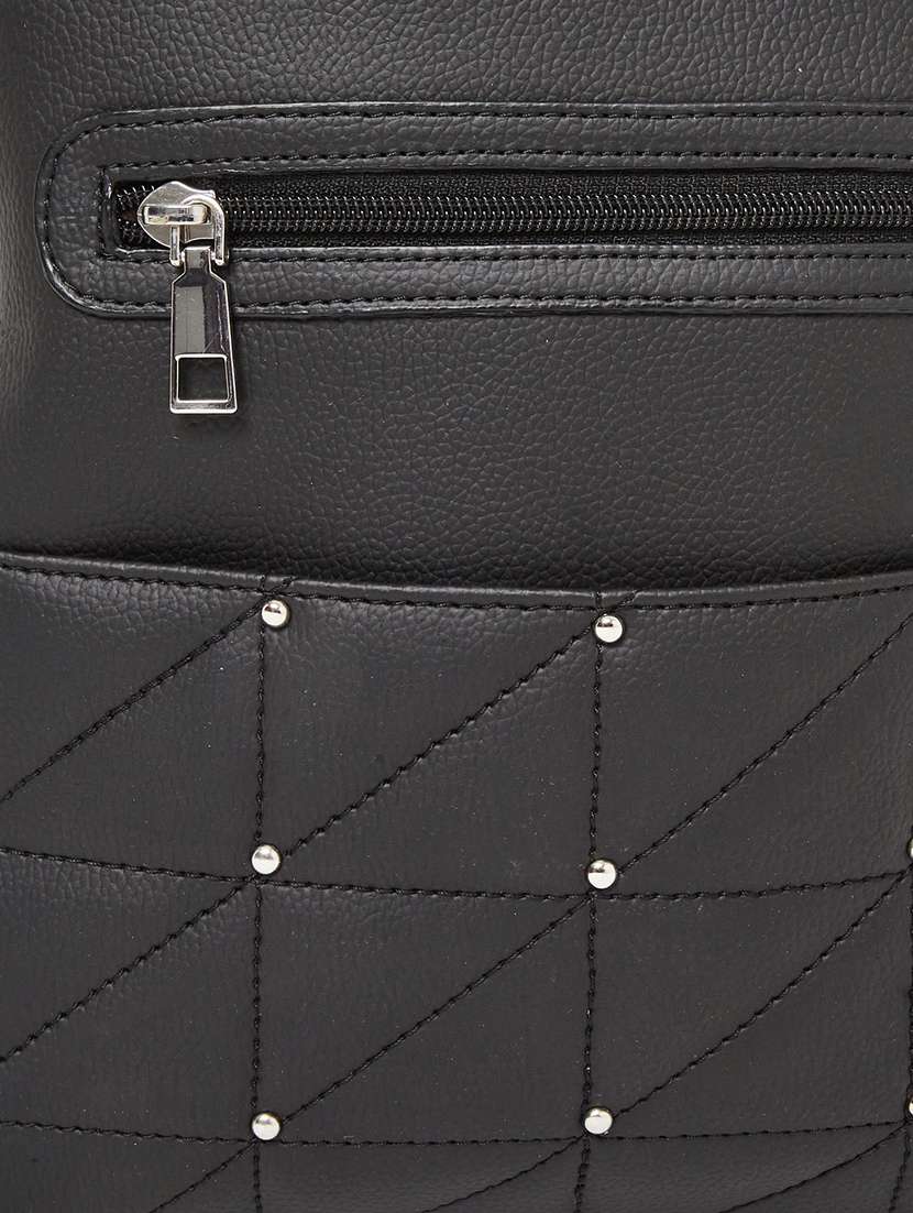 styli black solid fashion backpack - 22288058 -  Standard Image - 4