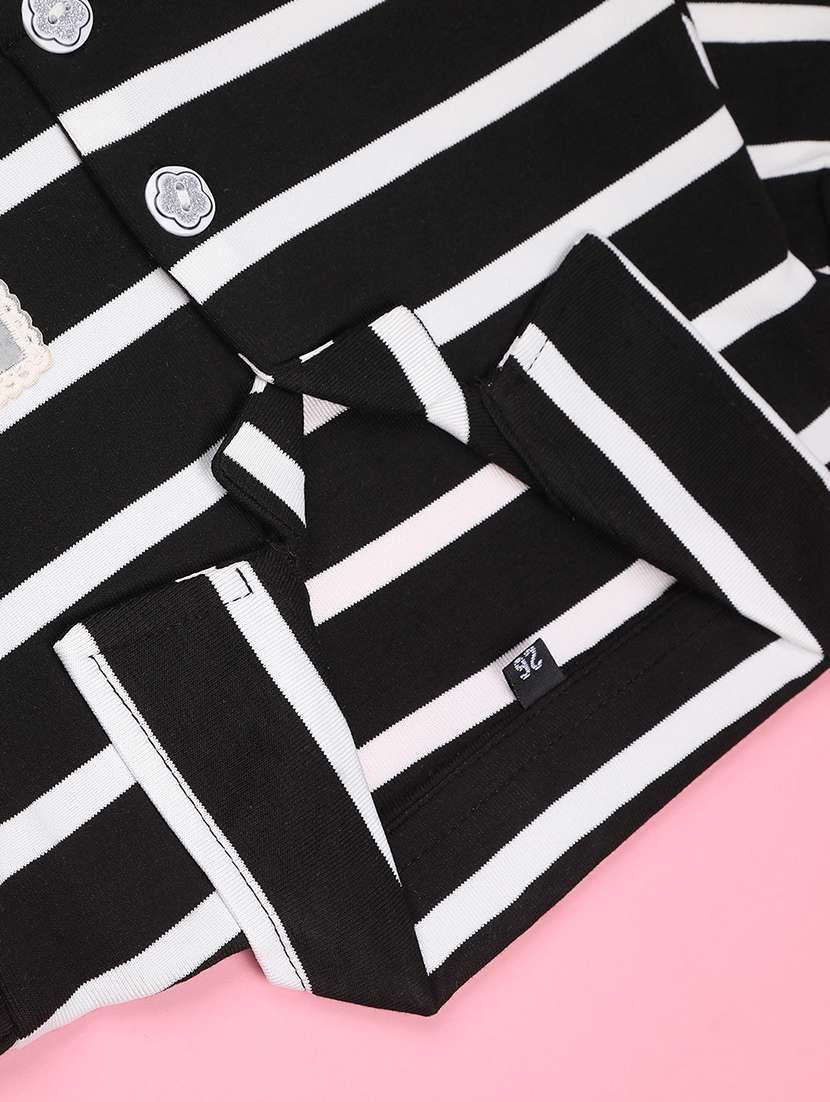 girls striped collared long sleeve top - 22288265 -  Standard Image - 4