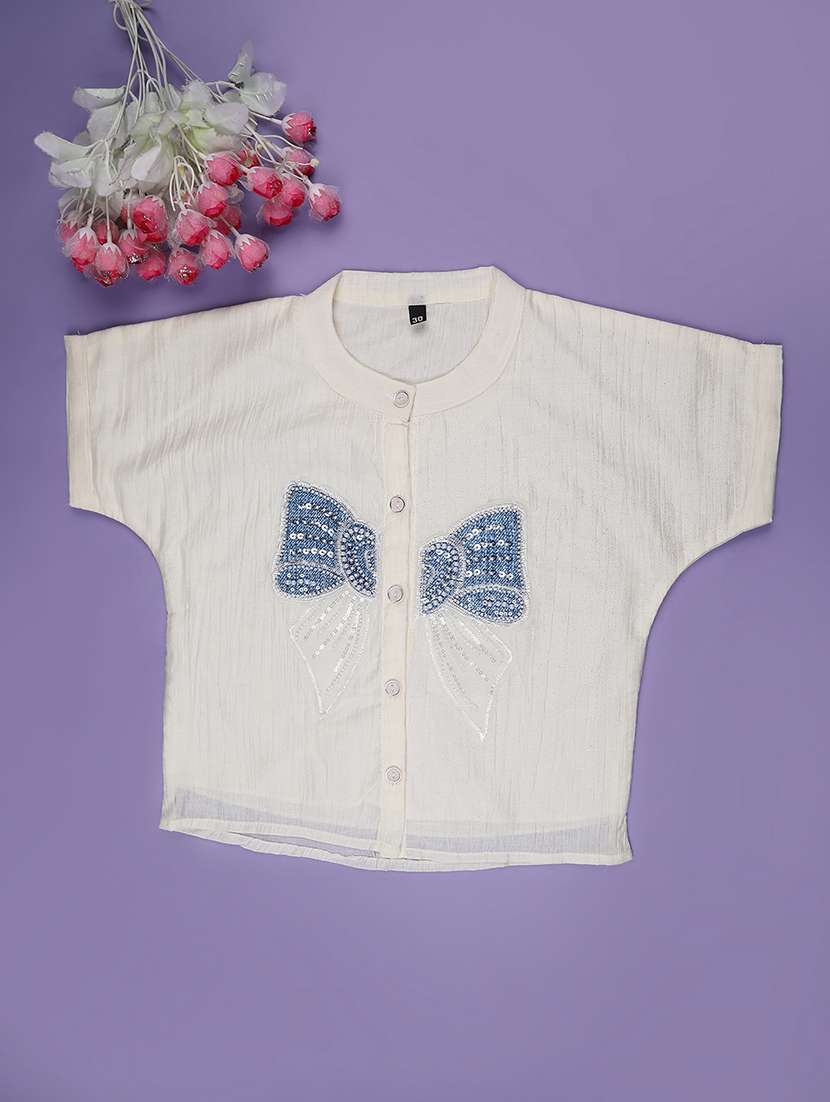 girls embellished short sleeve top - 22288284 -  Standard Image - 1