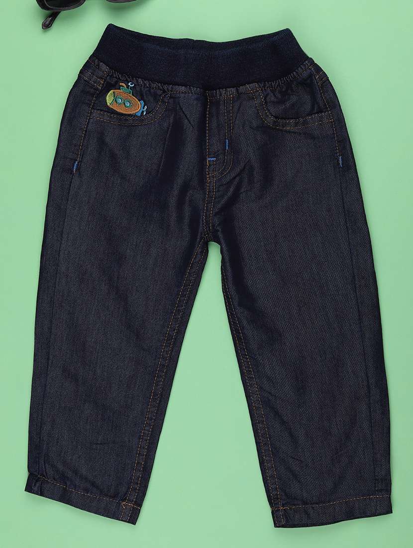blue denim plain jogger - 22288330 -  Standard Image - 1