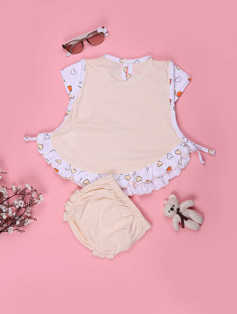 girls printed round neck frock with bloomer - 22288385 -  Standard Image - 1