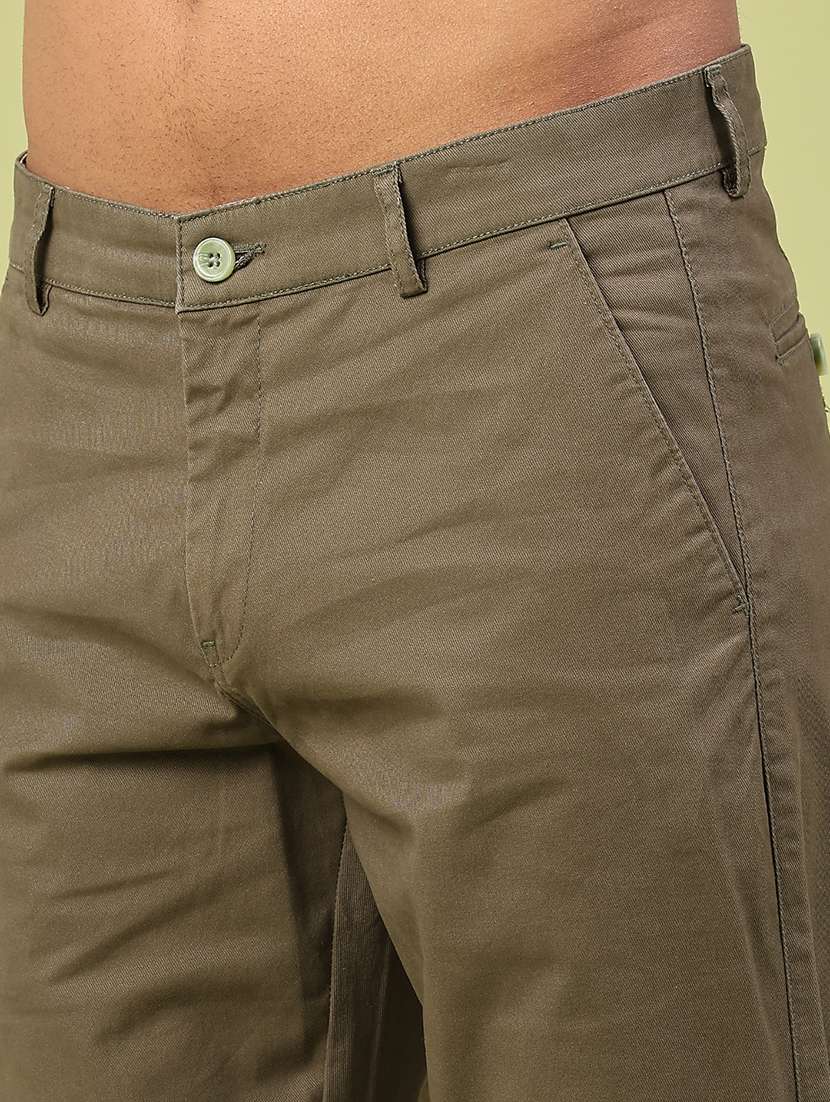 men solid mid rise chinos casual trouser - 22288513 -  Standard Image - 1