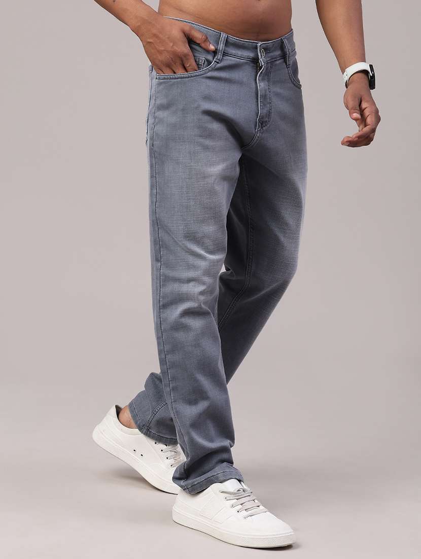 men washed mid rise full length straight fit jeans - 22288535 -  Standard Image - 1