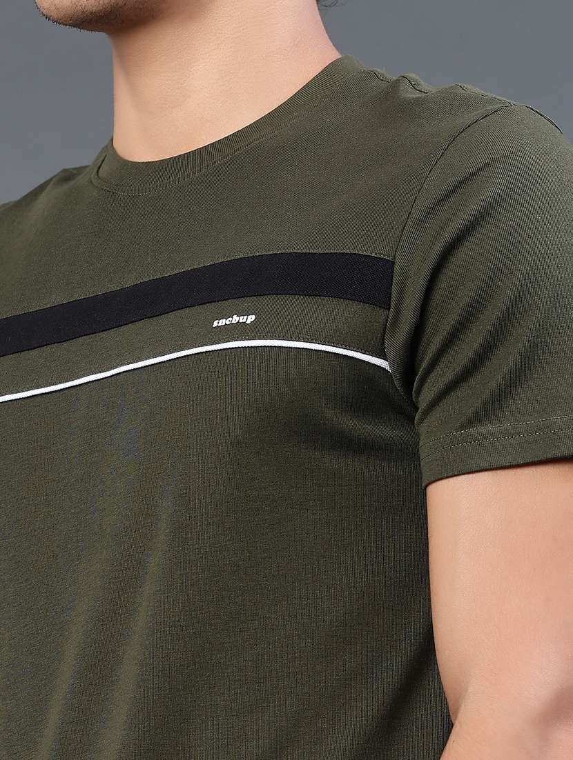 men taped short sleeves regular fit t-shirt - 22288564 -  Standard Image - 1