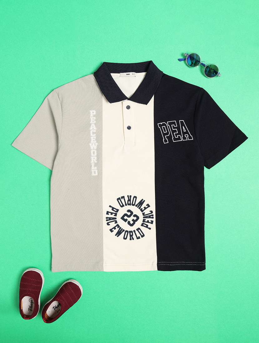 boys colourblocked short sleeves polo t-shirt - 22288594 -  Standard Image - 1