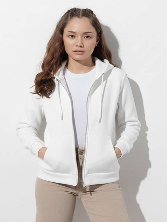 women solid long sleeve hooded sweatshirt