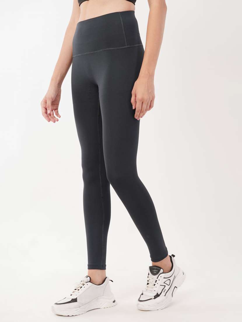 women solid high rise ankle length legging - 22288621 -  Standard Image - 1
