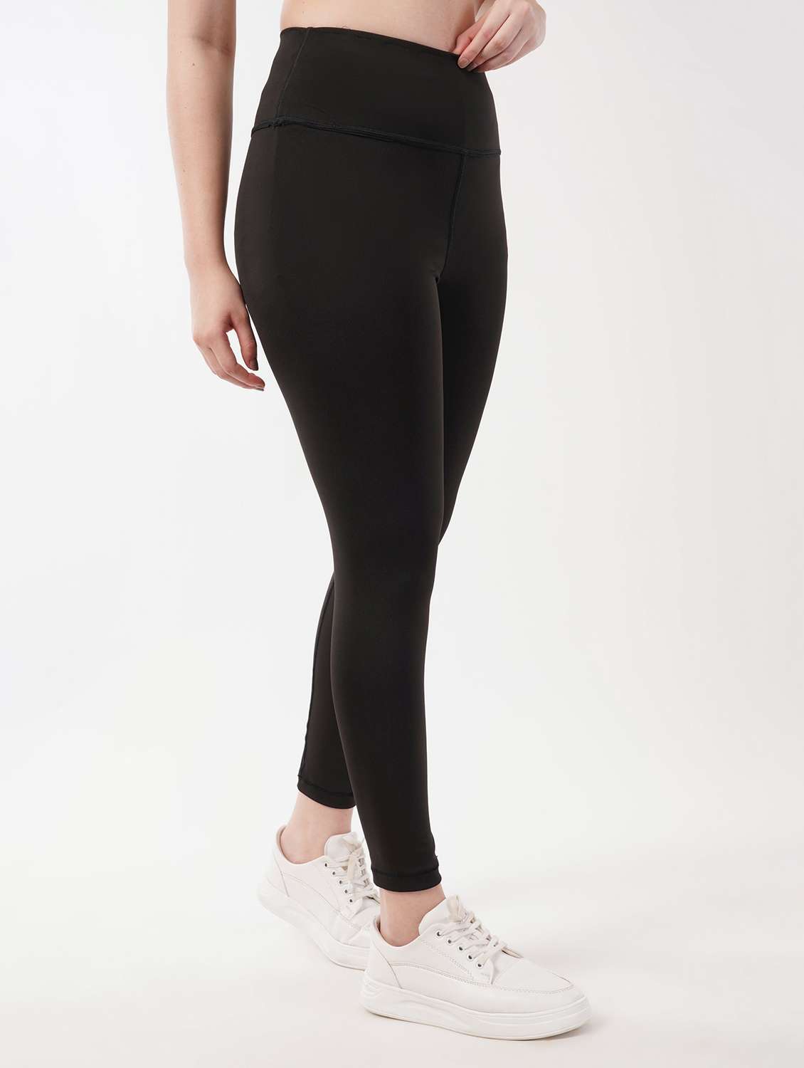 women solid high rise ankle length legging - 22288626 -  Standard Image - 1