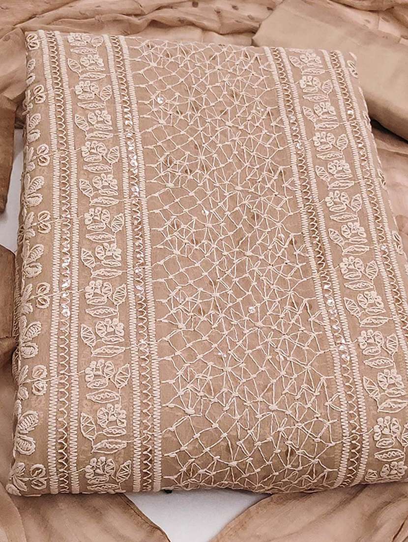 women solid with work embroidered unstitched suit set - 22288700 -  Standard Image - 1