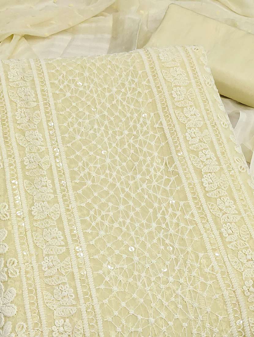 women solid with work embroidered unstitched suit set - 22288707 -  Standard Image - 1