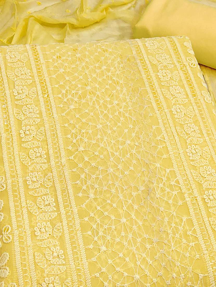 women solid with work embroidered unstitched suit set - 22288709 -  Standard Image - 1