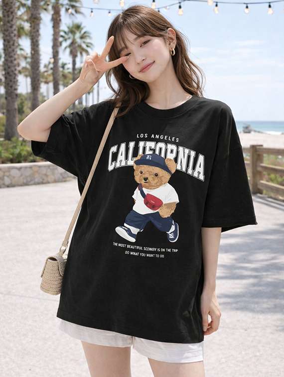 women pack of 2 printed short sleeve oversized t-shirt - 22288712 -  Standard Image - 1