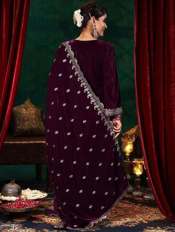 women solid with work long sleeve kurta pant with dupatta set - 22288745 -  Standard Image - 4