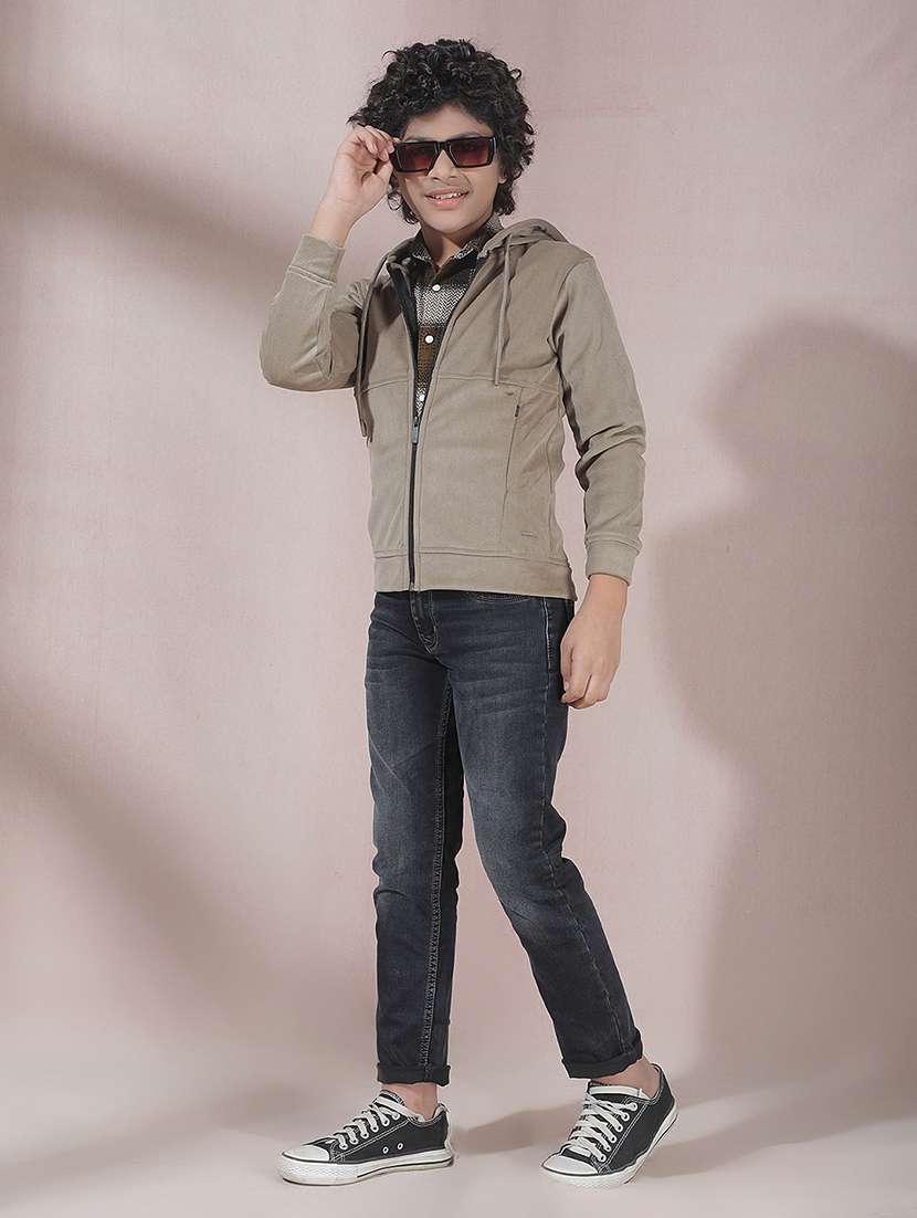 boys solid long sleeve hooded jacket - 22288769 -  Standard Image - 4