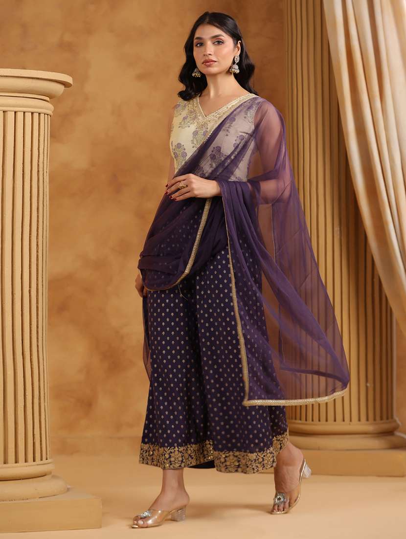 women floral sleeveless top pant with dupatta set - 22288773 -  Standard Image - 1