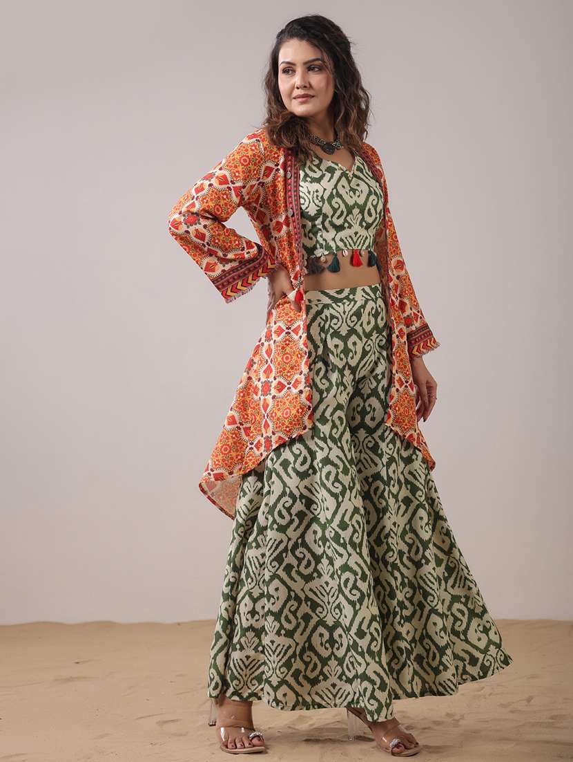women ikat long sleeve fusion set - 22288774 -  Standard Image - 1
