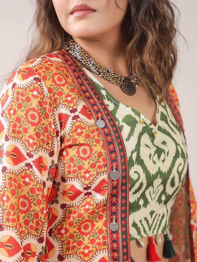 women ikat long sleeve fusion set - 22288774 -  Standard Image - 4