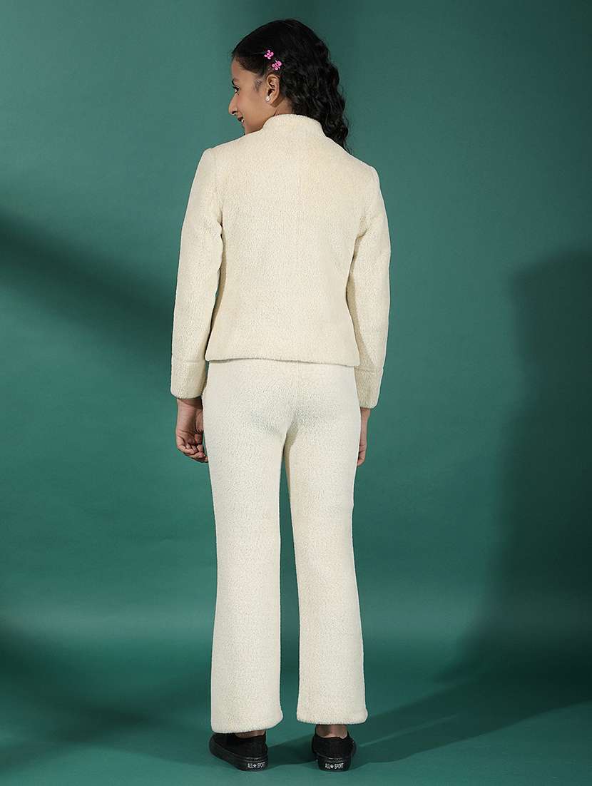 girls solid shirt & trouser co-ord set - 22288776 -  Standard Image - 4