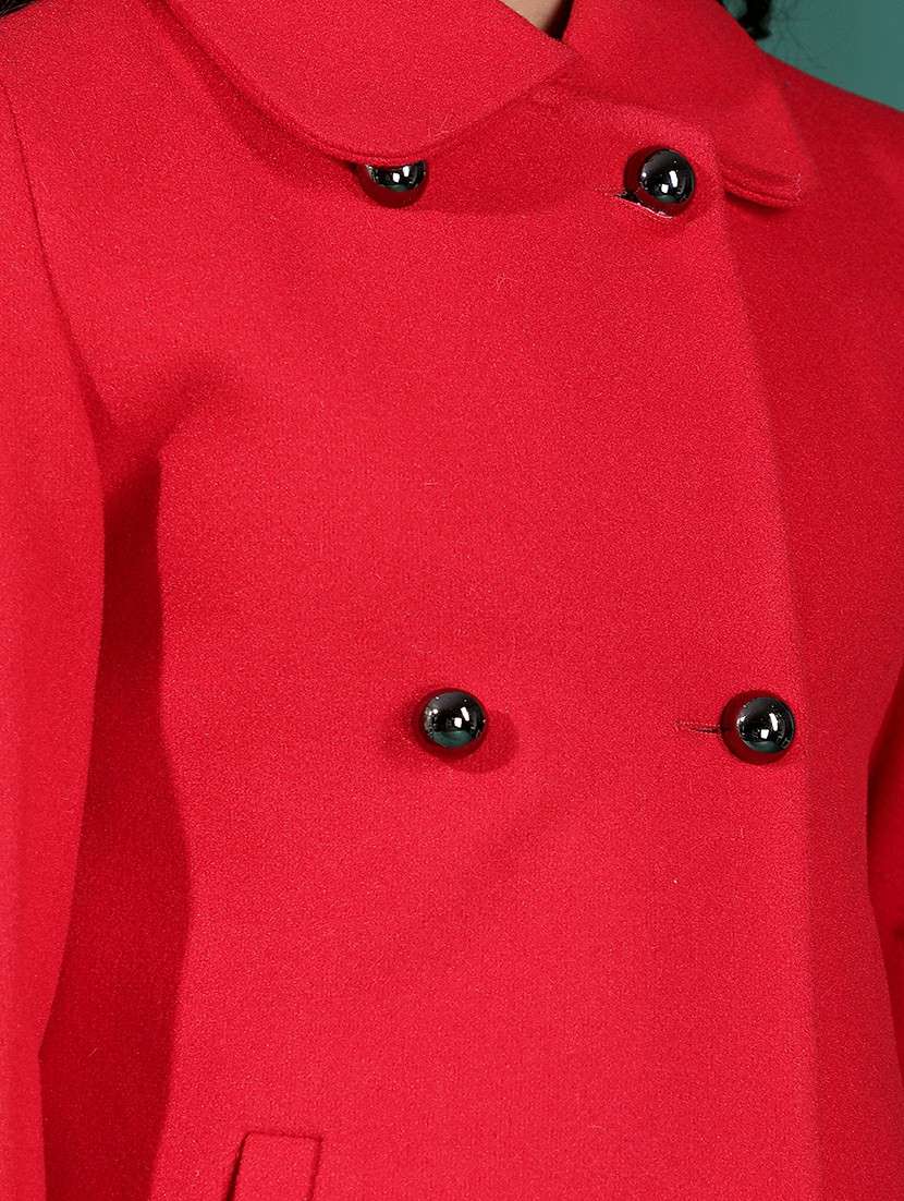 girls solid collared long sleeve coat - 22288780 -  Standard Image - 6