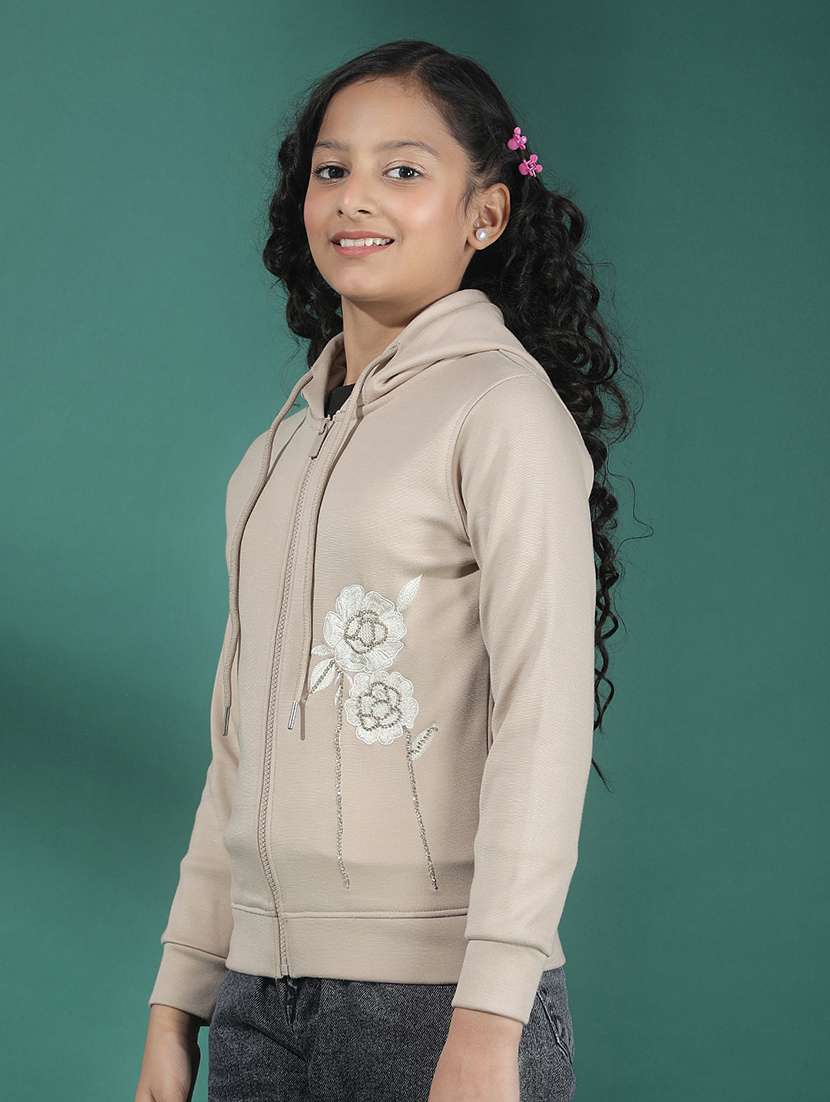 girls self designed long sleeve hooded sweatshirt - 22288791 -  Standard Image - 1