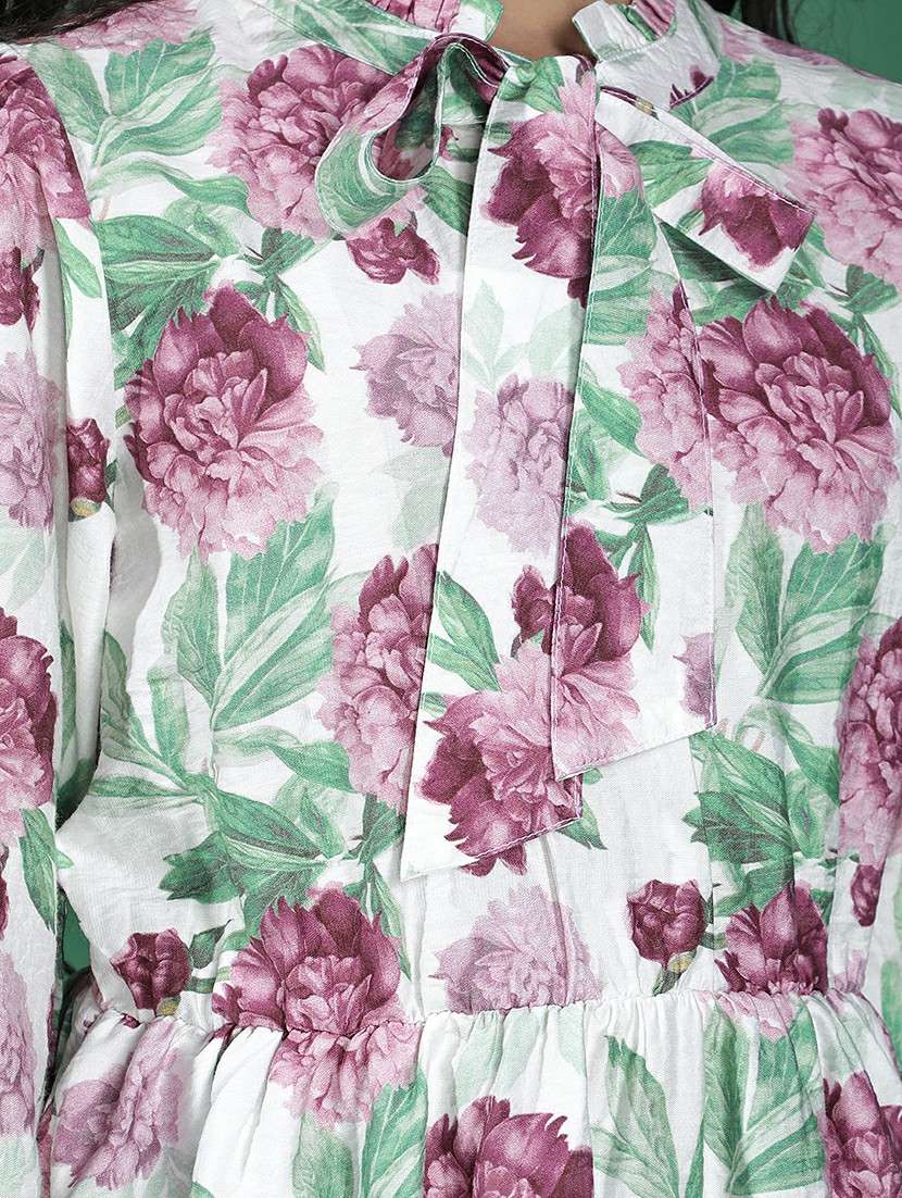 girls floral print puff sleeve peplum top - 22288798 -  Standard Image - 6