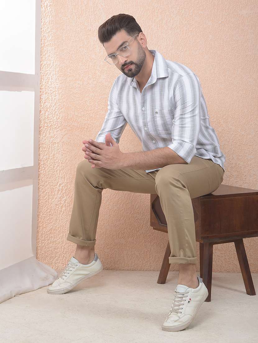 men solid mid rise chinos casual trouser - 22288816 -  Standard Image - 4