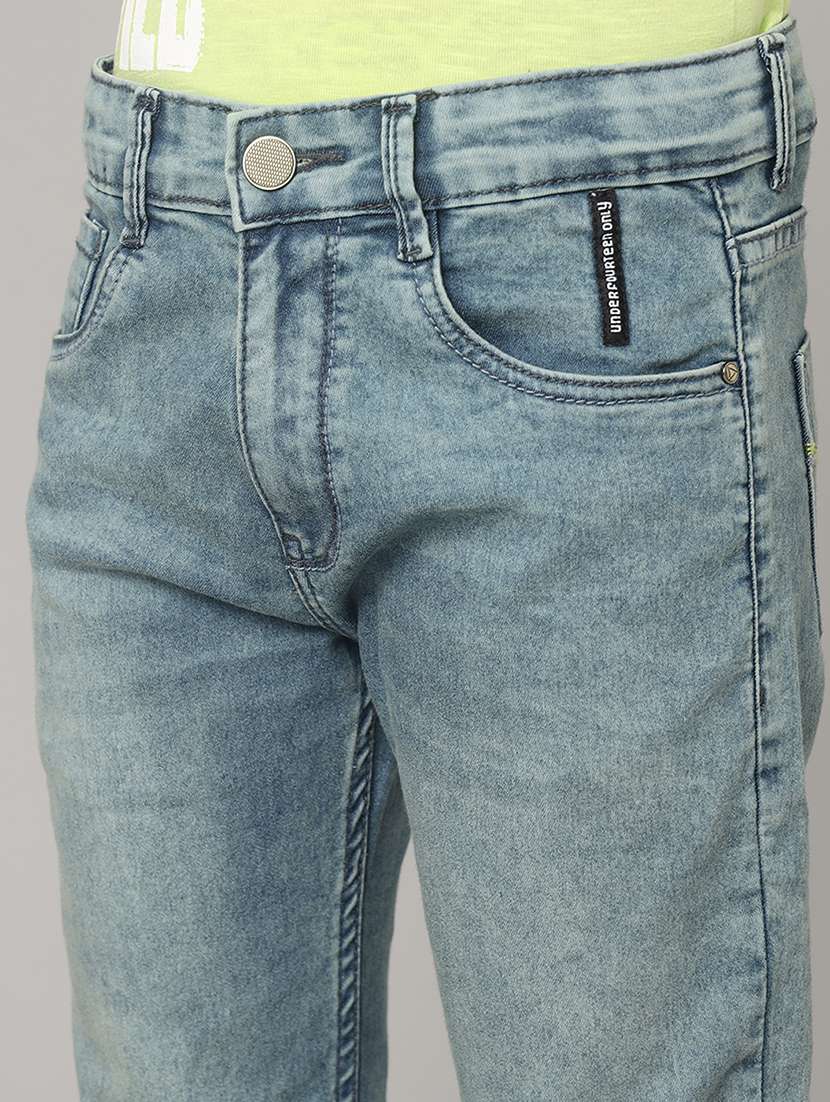boys solid mid rise slim fit jean - 22288850 -  Standard Image - 4