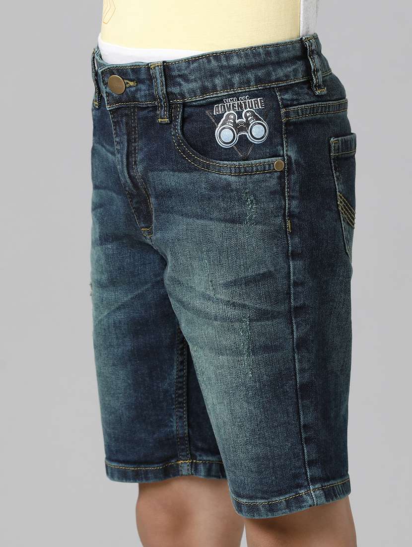 boys solid mid rise denim shorts - 22288854 -  Standard Image - 4