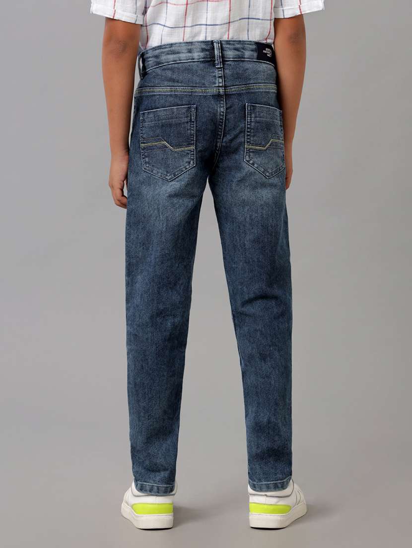 boys solid mid rise slim fit jeans - 22288855 -  Standard Image - 1