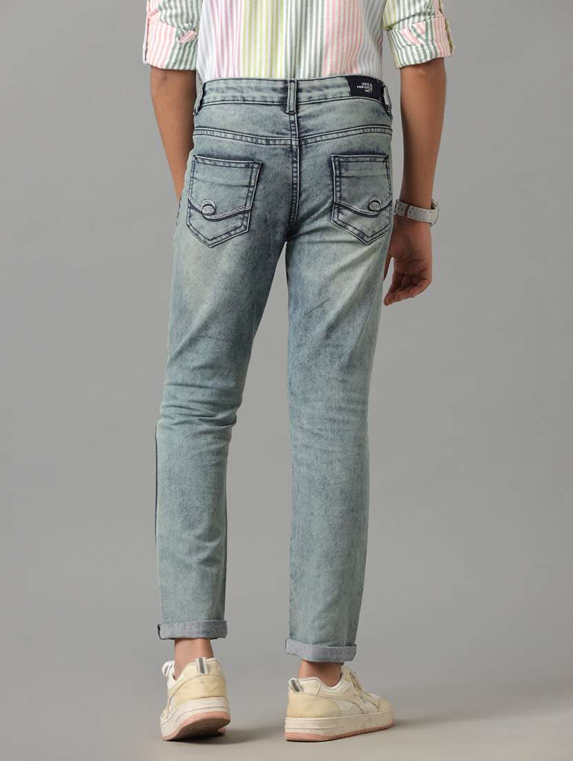 boys solid mid rise slim fit jeans - 22288912 -  Standard Image - 1