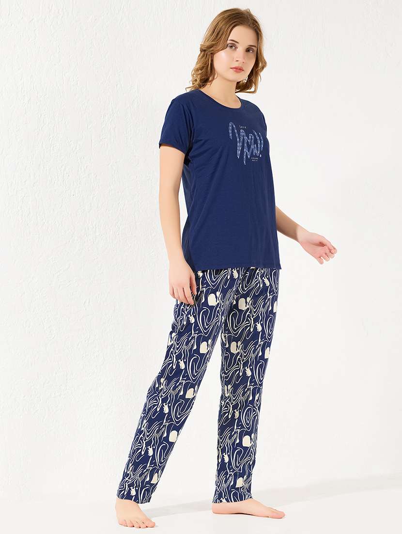 women printed nightwear pyjama set - 22289119 -  Standard Image - 1