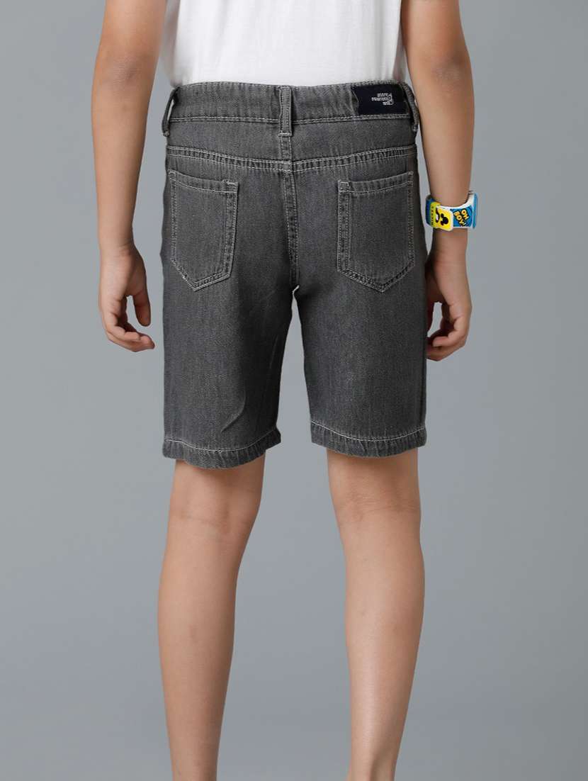 boys solid mid rise denim shorts - 22289142 -  Standard Image - 1