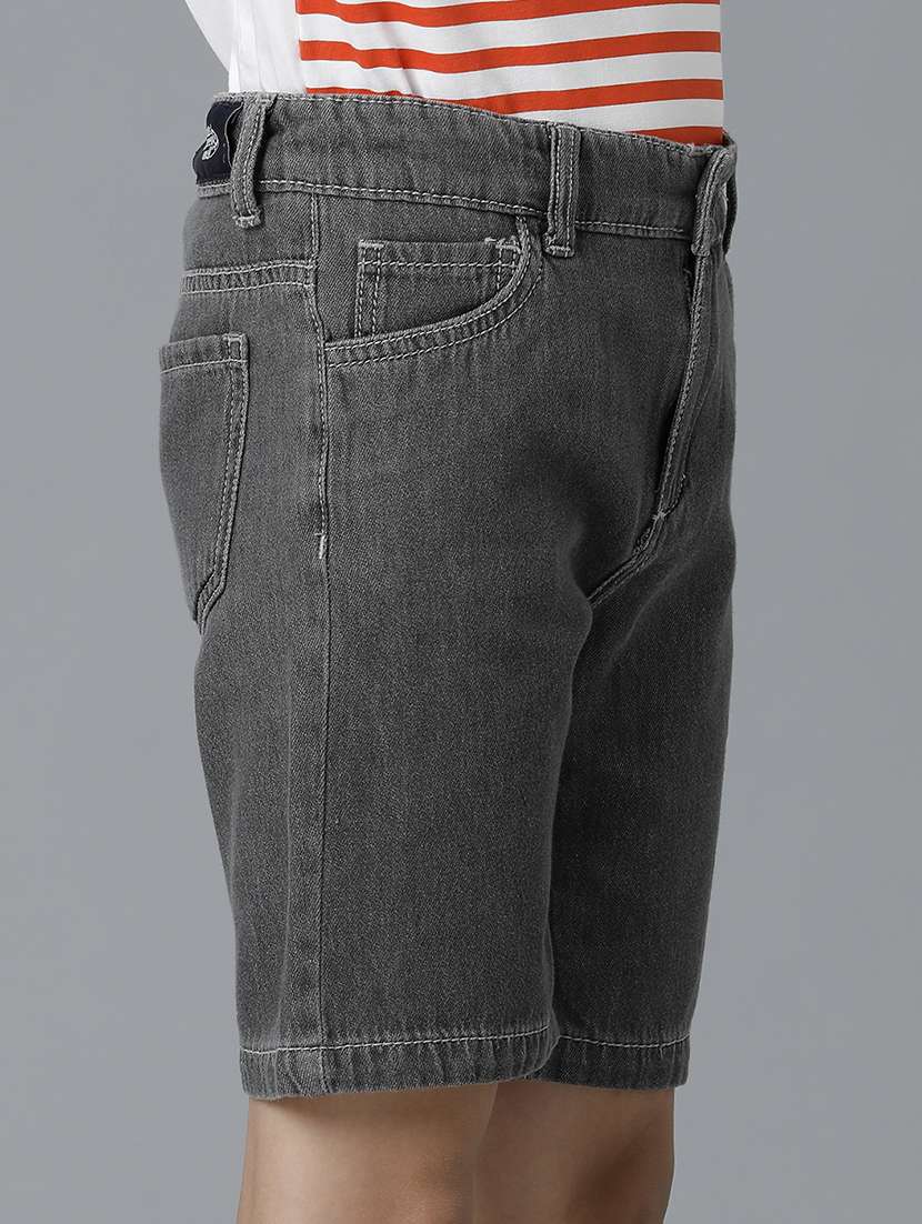 boys solid mid rise denim shorts - 22289142 -  Standard Image - 4