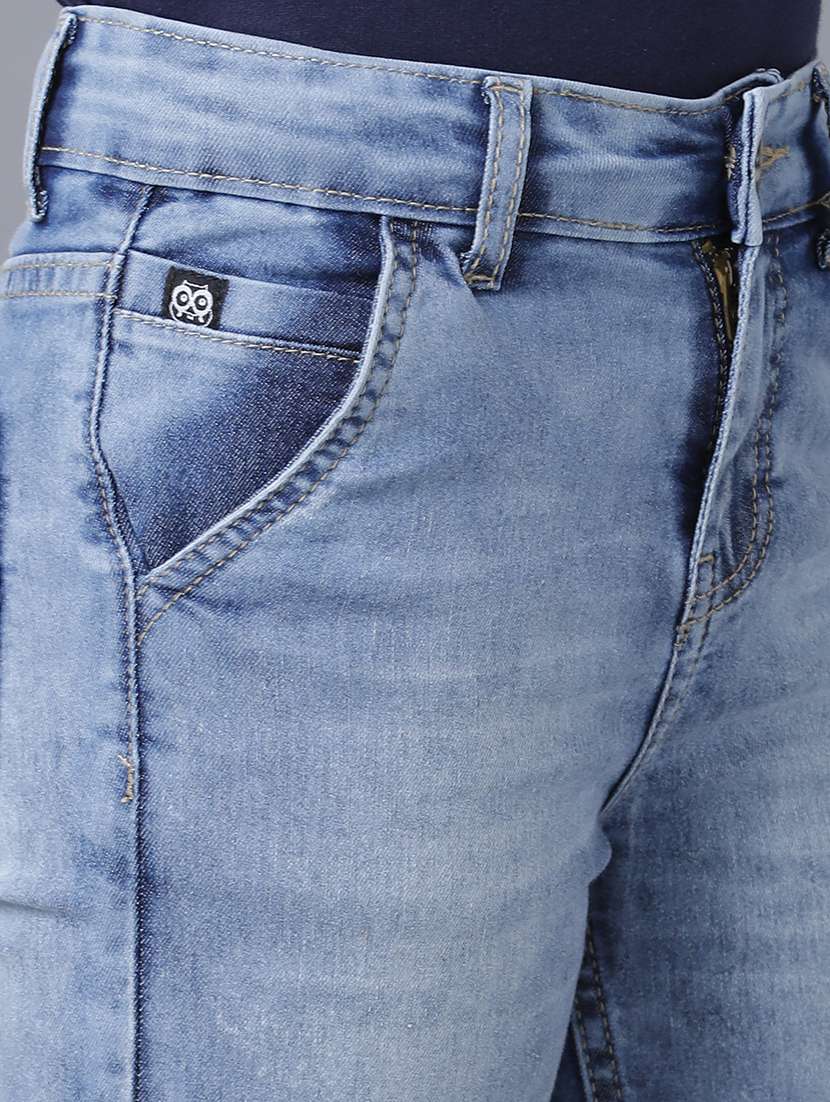 boys solid mid rise denim shorts - 22289158 -  Standard Image - 4