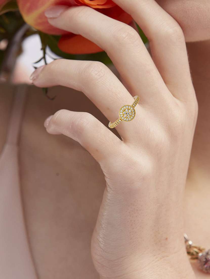 women gold brass finger ring - 22289175 -  Standard Image - 1