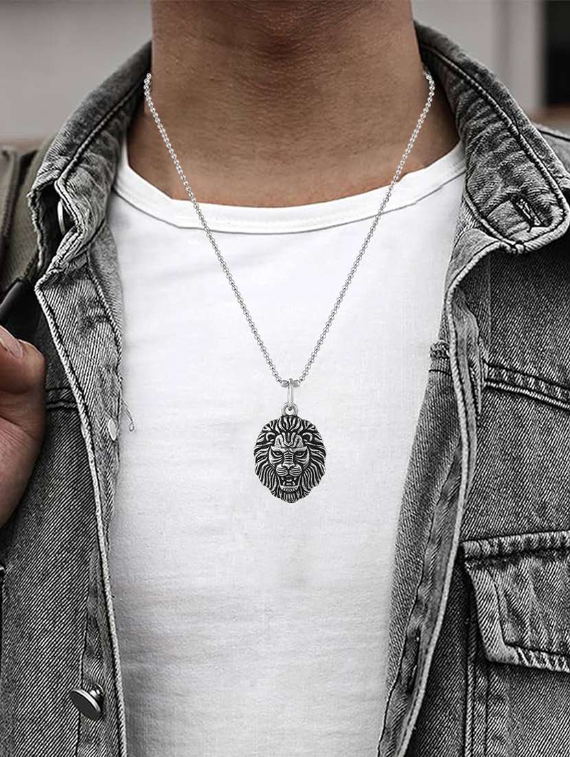 antique silverplated narsimha pendant - 22289177 -  Standard Image - 1