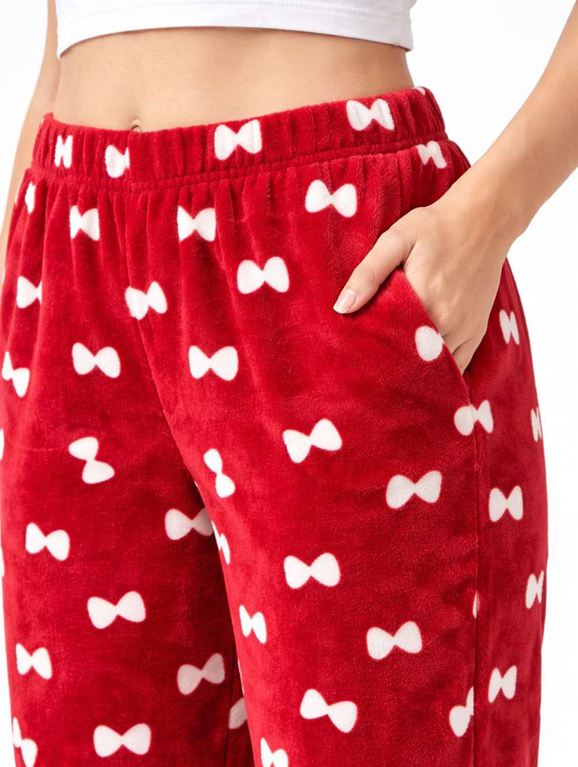 women printed mid rise woolen pajama - 22289189 -  Standard Image - 4