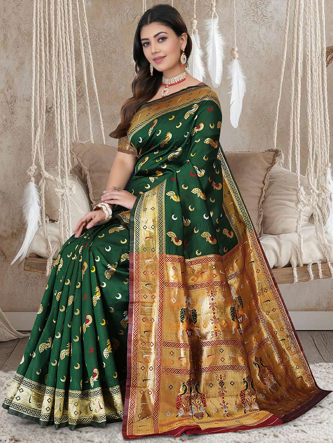 women self design banarasi saree with blouse - 22289202 -  Standard Image - 1