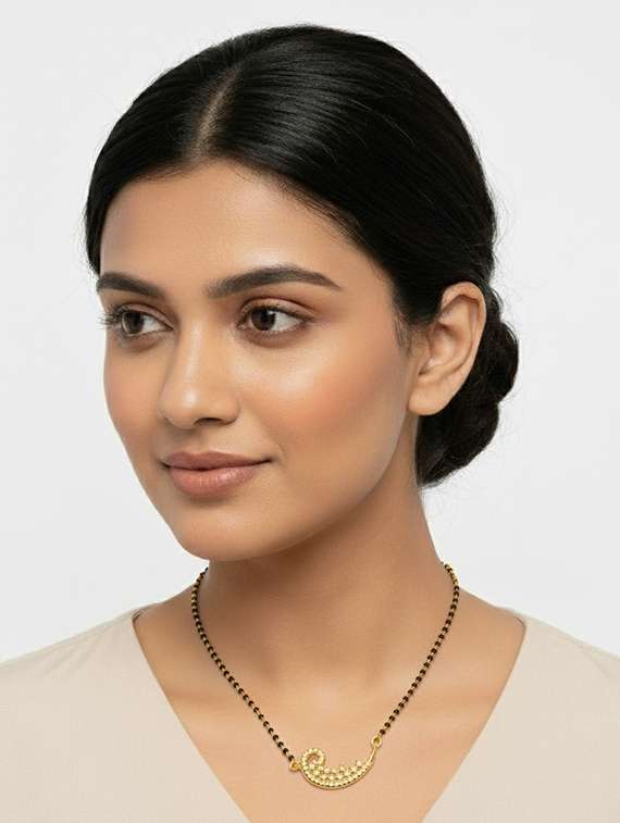 women black beads mangalsutra - 22289232 -  Standard Image - 1