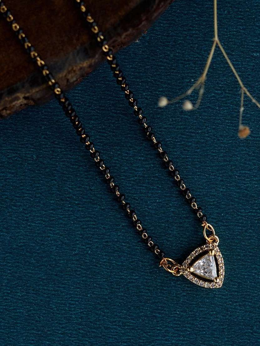 women artificial stones studded and beaded mangalsutra - 22289289 -  Standard Image - 1