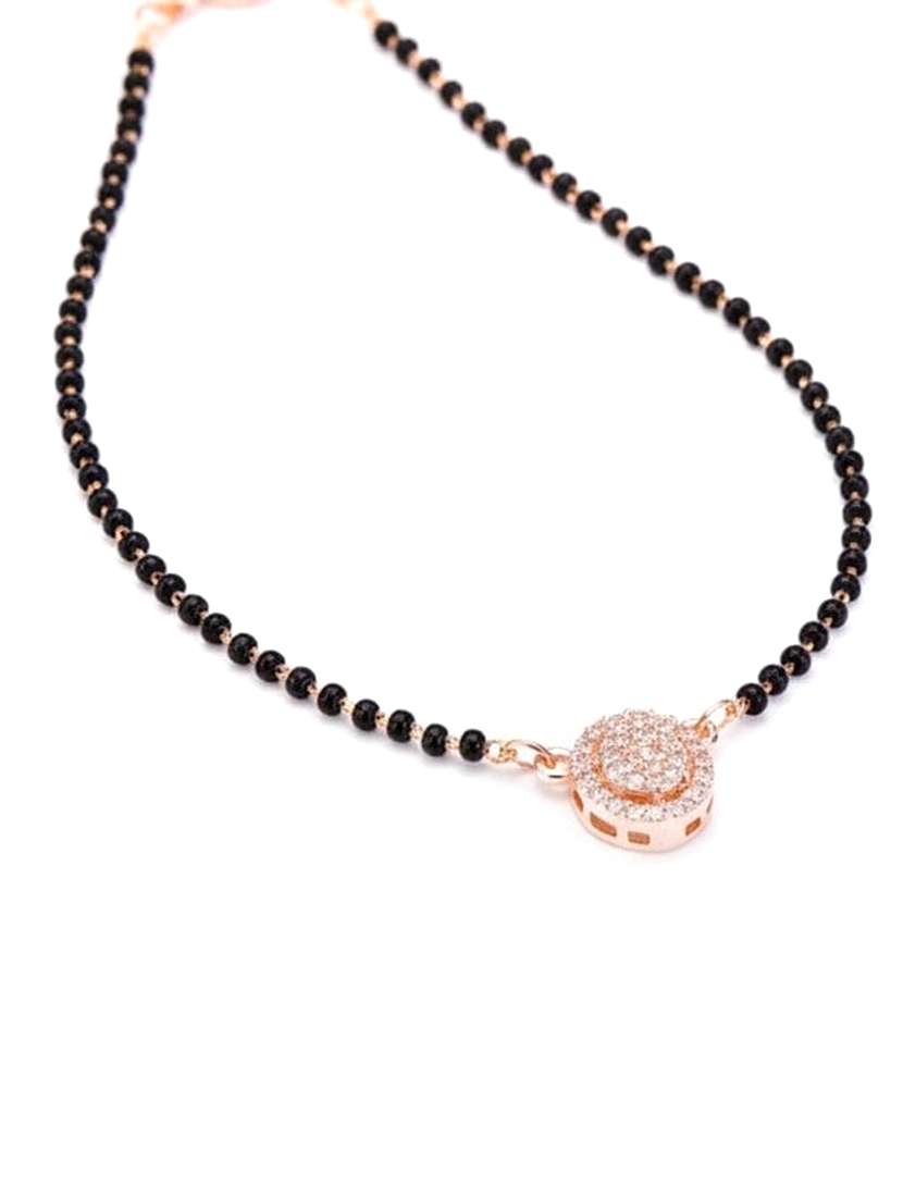 women artificial stones studded and beaded mangalsutra - 22289295 -  Standard Image - 1
