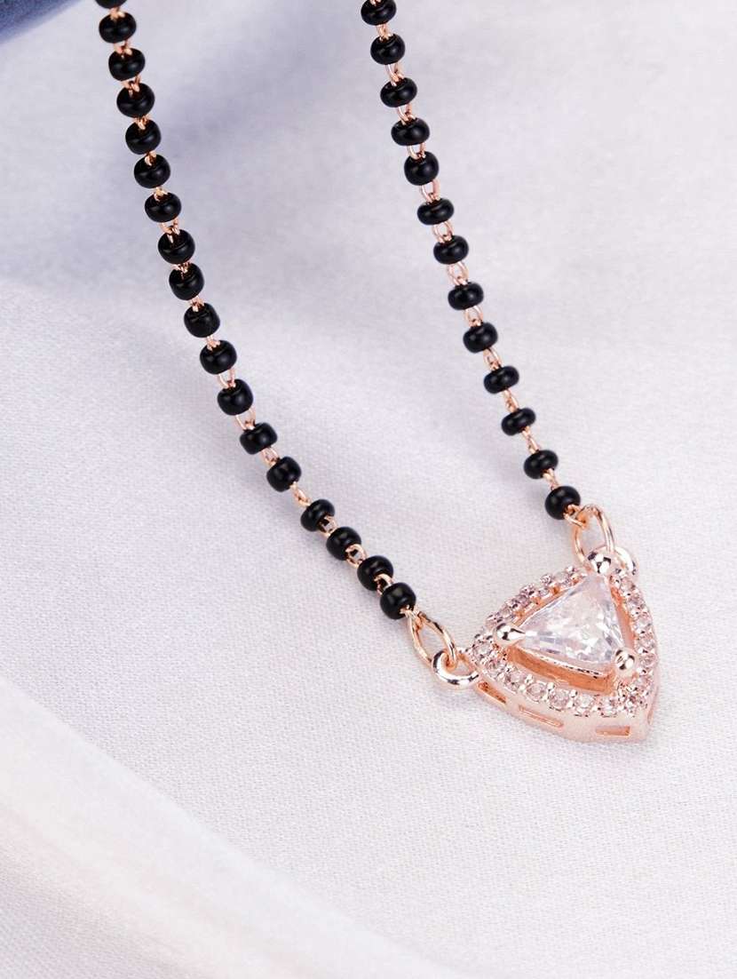 women artificial stones studded and beaded mangalsutra - 22289300 -  Standard Image - 1
