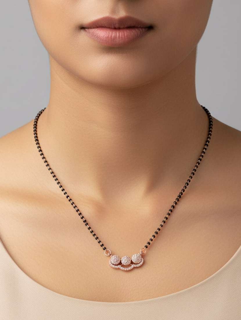 women artificial stones studded and beaded mangalsutra - 22289303 -  Standard Image - 1