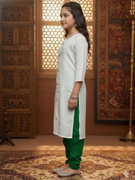 women three quarter sleeve straight kurta - 22289348 -  Standard Image - 1